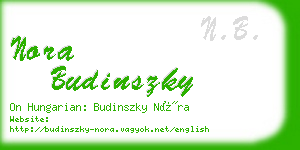 nora budinszky business card